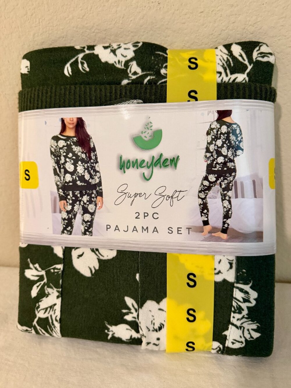 Honeydew Women's 2 Piece Pajama Lounge Set Size S Green Floral Super Soft Cozy